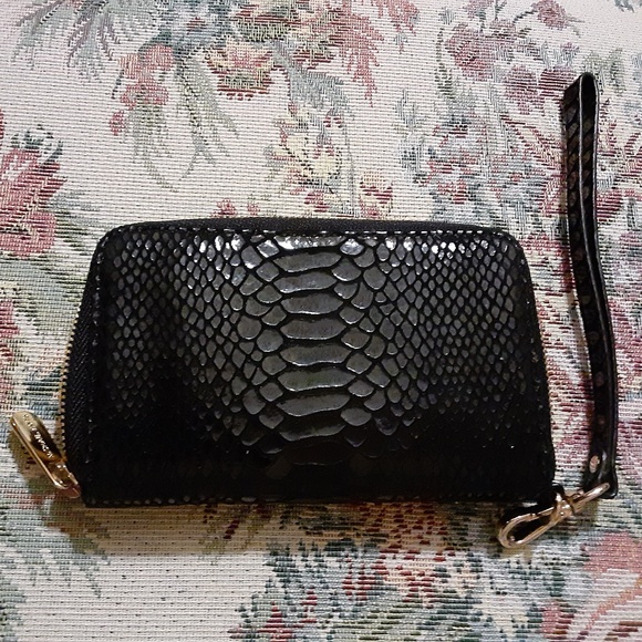Michael Kors Snakeskin Embossed Leather Wristlet - Picture 3 of 5